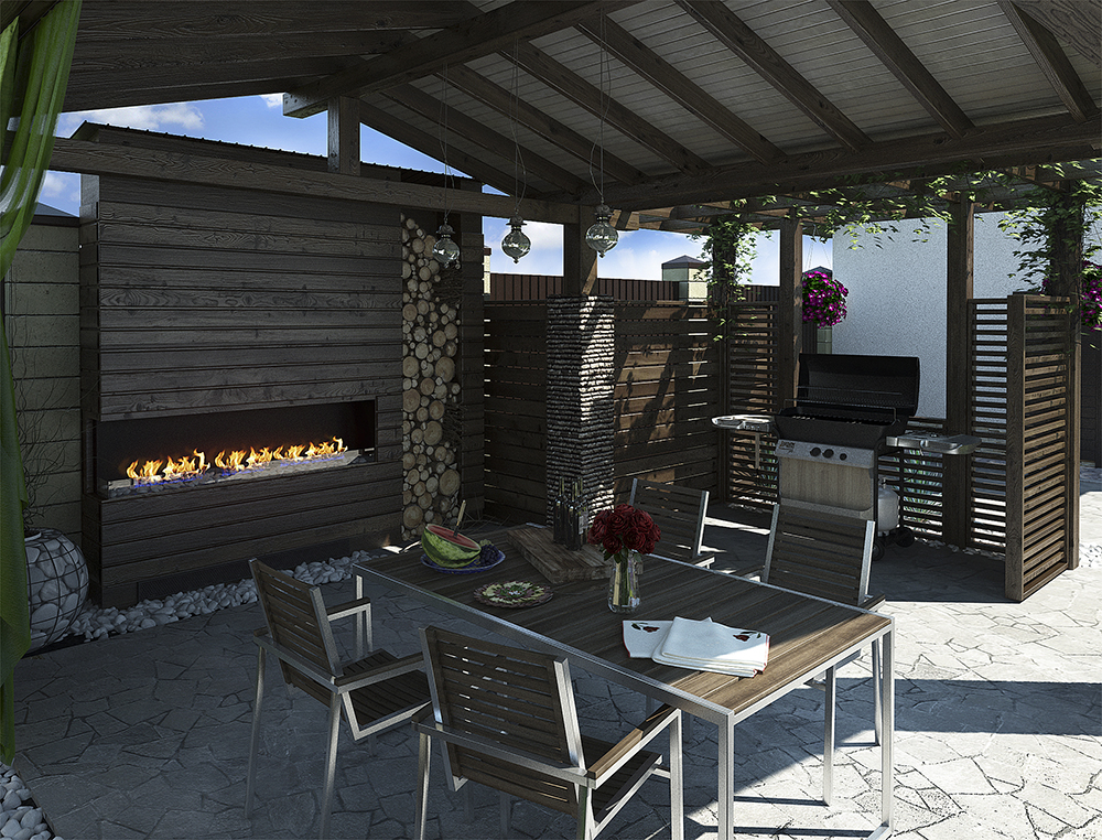 Using Propane Outdoors with a Fireplace & BBQ