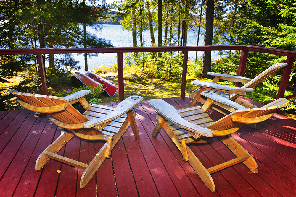 Muskoka chairs in a cottage by the lake, Consider propane for the cottage